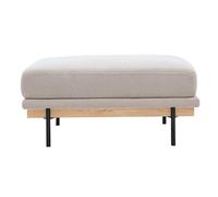 Pouf repose pieds en tissu chenille beige et métal noir todd