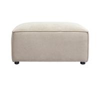 Pouf repose pieds en tissu chenille beige split
