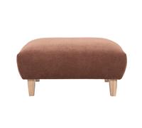 Pouf repose-pieds en tissu chenille terre brûlée et bois clair L75 cm BASTILLE