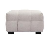 Pouf repose-pieds en tissu effet velours texturé beige corto