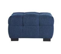 Pouf repose-pieds design en tissu effet velours texturé bleu foncé CORTO