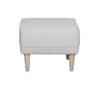 Pouf repose-pieds en tissu gris clair et bois clair PAPEL