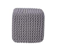 Pouf Repose pieds en tricot Cube Gris foncé