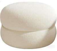 Pouf, Repose-Pieds Et Ottoman - Sublimez Votre Salon avec Confort Et Charme GrâCe à Sa LéGèReté - Un Repose-Pieds Rond Et Moderne(White/2nd)
