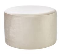 Pouf Repose-Pieds Moderne en Velours Rond Salon Chambre Bureau Beige Millen