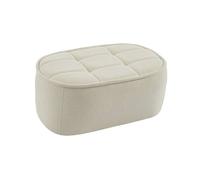 Pouf. repose-pieds pour chauffeuse 1 place Boni bouclette texturée blanc cassé L 91 x P 63 x H 40cm - Boni