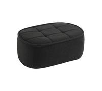Pouf. repose-pieds pour chauffeuse 1 place Boni bouclette texturée noir L 91 x P 63 x H 40cm - Boni