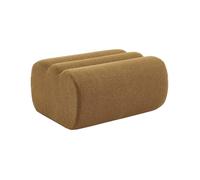 Pouf. repose-pieds pour chauffeuse Nova bouclette texturée moutarde - Nova