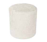 Pouf / Repose-pieds rond D. 32 cm en tissu bouclette écru - JOEL Meubletmoi