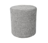 Pouf / Repose-pieds rond D. 32 cm en tissu maille gris clair - JOEL Meubletmoi