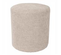 Pouf / Repose-pieds rond D. 32 cm en tissu maille taupe - JOEL Meubletmoi