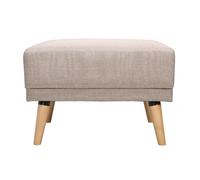 Miliboo Pouf Repose-Pieds scandinave en Tissu Beige et Bois Clair Ulla