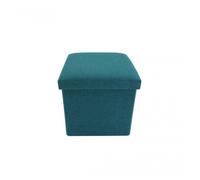 Pouf Repose-Pieds Tabouret Bleu Clair Tissu Récipient 30x30x30 - MOBILI REBECCA