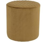 Pouf Altobuy BUBBEL - Pouf Rond Ø34cm Velours Coloris Moutarde -