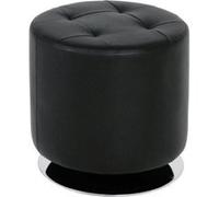 Pouf rond 40 cm noir et chrome