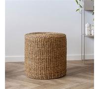Pouf rond 40x40 cm en fils de jute tissés naturel