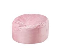 Pouf Rond 89 cm avec Housse Amovible et Velours Hollandais Rose Chambre