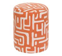 Pouf Rond à Motifs "Delor" 30cm Orange