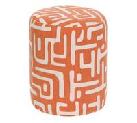 Pouf rond à motifs DELOR orange et beige D36cm - Atmosphera Créateur d'intérieur