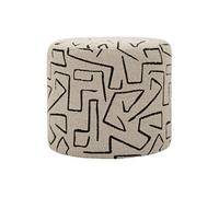 Pouf Rond à Motifs "Nairobi" 44cm Beige