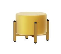 Pouf rond avec pieds en métal doré, repose-pieds moderne, housse amovible et lavable, chaise de coiffeuse ou repose-pieds multi-usage