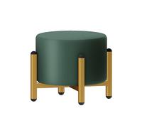 Pouf rond avec pieds en métal doré, repose-pieds moderne, housse amovible et lavable, chaise de coiffeuse ou repose-pieds multi-usage