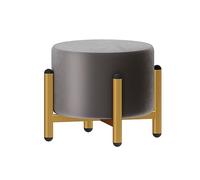 Pouf rond avec pieds en métal doré, repose-pieds moderne, housse amovible et lavable, chaise de coiffeuse ou repose-pieds multi-usage