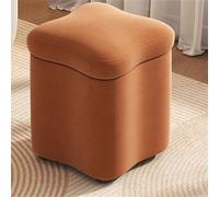 Pouf rond avec repose-pieds rembourré et coffre à jouets, siège rembourré et nizer à chaussures, parfait pour le salon et la chambre à coucher, pour articles de 28 cm