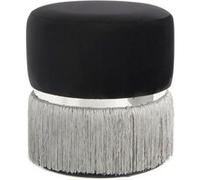 Pouf Rond Bicolore "Rebecca" 44cm Noir & Gris Noir G
