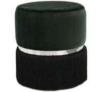 Pouf Rond Bicolore Rebecca 44cm Vert & Noir Vert