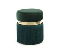 Pouf Rond Bicolore "Rebecca" 45cm Vert & Or