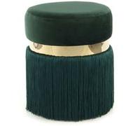 Pouf Rond Bicolore "Rebecca" 45cm Vert & Or Vert G