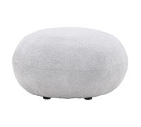 Pouf Rond Bouclette "Bologna" 74cm Gris Clair