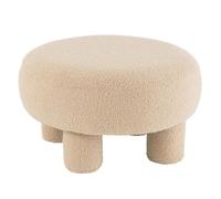 Pouf Rond Bouclette "Teddy" 52cm Beige Beige G