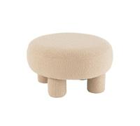 Pouf Rond Bouclette "Teddy" 52cm Beige