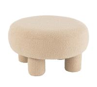 Pouf Rond Bouclette "Teddy" 52cm Beige
