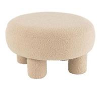 Pouf Rond Bouclette "Teddy" 52cm Beige