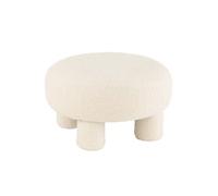 Pouf Rond Bouclette "Teddy" 52cm Blanc