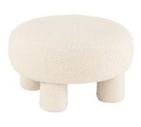 Pouf Rond Bouclette Teddy 52cm Blanc