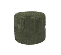 Pouf rond bouclette tuftée kaki Ø43 x H 37cm - Nuba