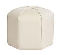 Pouf Rond de Chambre Salon Moderne Repose-Pieds en Velours Beige Clair Wishek