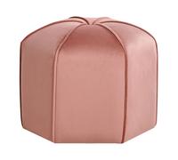 Pouf Rond de Chambre Salon Moderne Repose-Pieds en Velours Rose Wishek