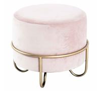 Pouf Rond Design "Coralie" 43cm Crème Rose