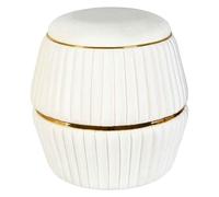 Pouf Rond Design "Doric" 53cm Beige & Or
