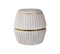 Pouf Rond Design "Doric" 53cm Taupe & Or