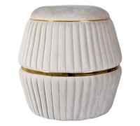Pouf Rond Design "Doric" 53cm Taupe & Or