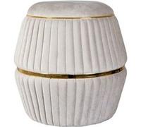 Pouf Rond Design "Doric" 53cm Taupe & Or Marron G