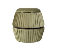 Pouf Rond Design "Doric" 53cm Vert & Gris