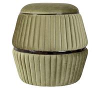 Pouf Rond Design "Doric" 53cm Vert & Gris