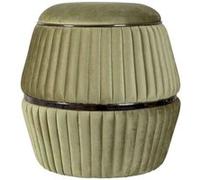 Pouf Rond Design "Doric" 53cm Vert & Gris